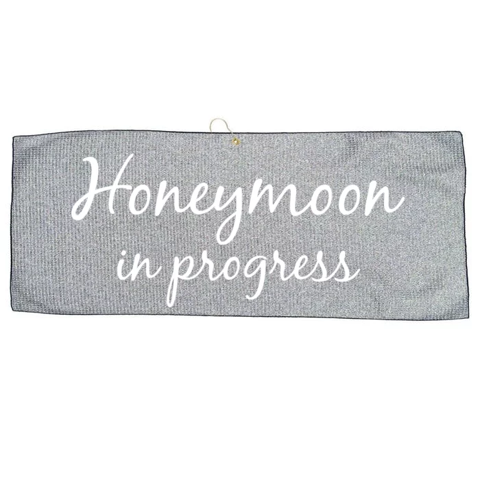 Honeymoon In Progress Large Microfiber Waffle Golf Towel