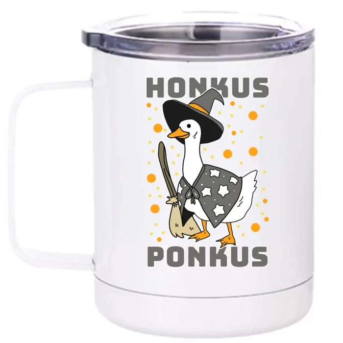 Honkus Ponkus Funny Duck Halloween Front & Back 12oz Stainless Steel Tumbler Cup