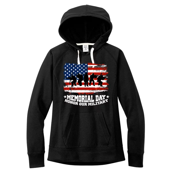 Honor Our Military  Memorial Day Women's Fleece Hoodie