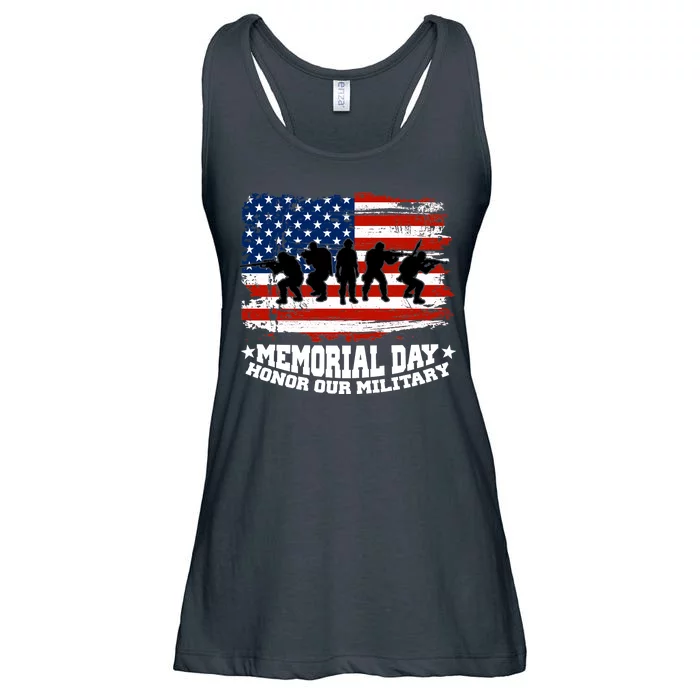 Honor Our Military  Memorial Day Ladies Essential Flowy Tank