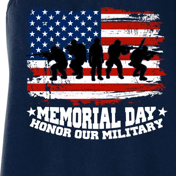 Honor Our Military  Memorial Day Women's Racerback Tank