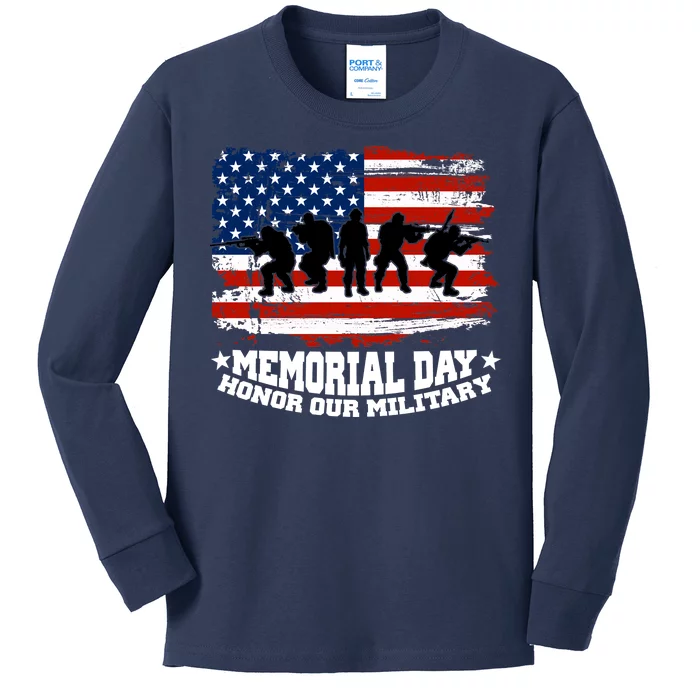 Honor Our Military  Memorial Day Kids Long Sleeve Shirt