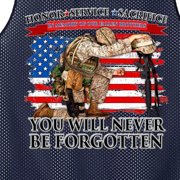 Honor Service Sacrifice You Will Never Be Forgotten Mesh Reversible Basketball Jersey Tank