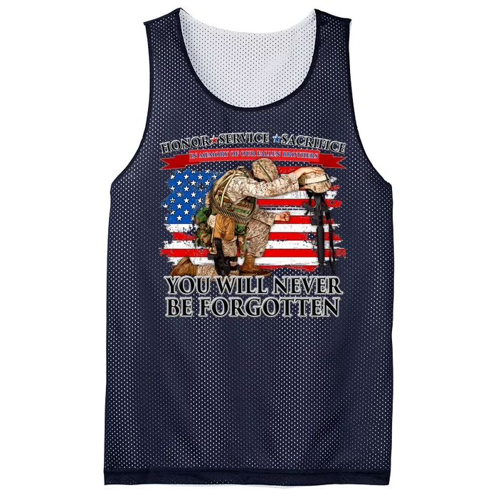 Honor Service Sacrifice You Will Never Be Forgotten Mesh Reversible Basketball Jersey Tank