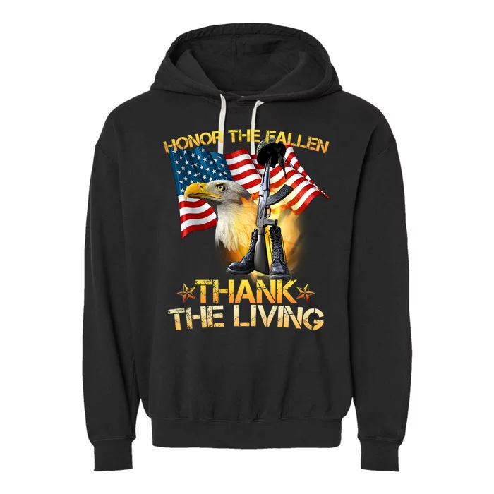 Honor The Fallen Thank The Living Garment-Dyed Fleece Hoodie