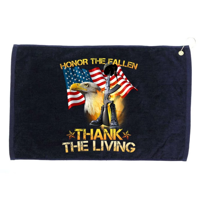 Honor The Fallen Thank The Living Grommeted Golf Towel