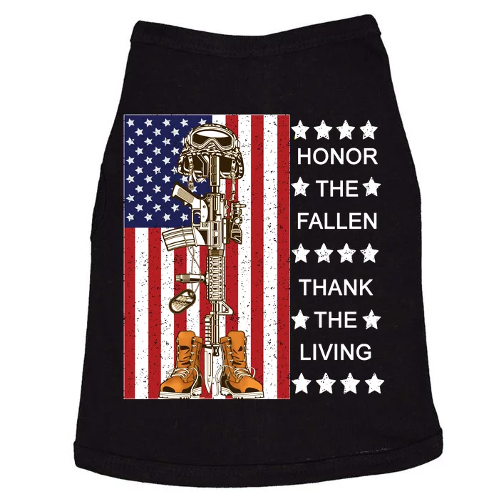 Honor The Fallen Thank The Living Memorial Day Veteran Doggie Tank