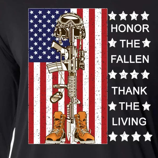 Honor The Fallen Thank The Living Memorial Day Veteran Cooling Performance Long Sleeve Crew