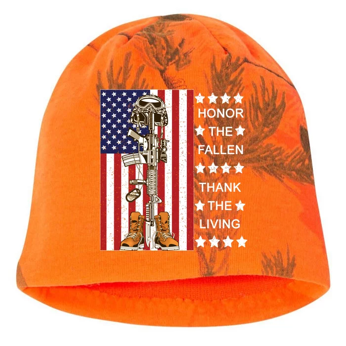 Honor The Fallen Thank The Living Memorial Day Veteran Kati - Camo Knit Beanie