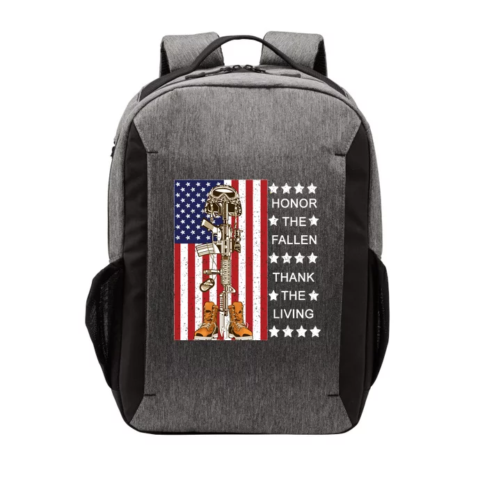 Honor The Fallen Thank The Living Memorial Day Veteran Vector Backpack