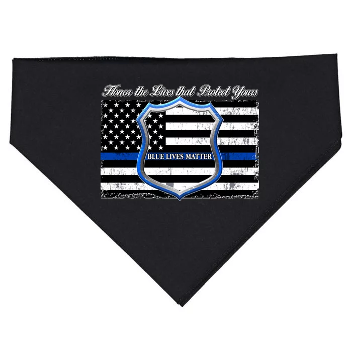 Honor The Lives That Protect Yours Blue Lives Matter USA-Made Doggie Bandana