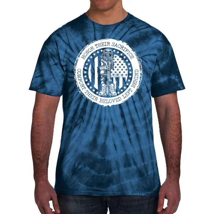 Honor Their Sacrifice Comfort Their Beloved Left Behind Tie-Dye T-Shirt