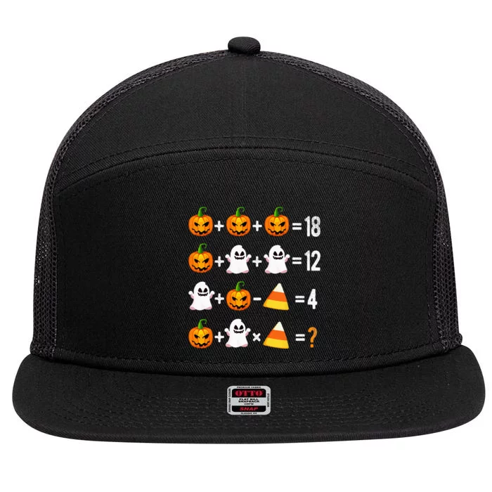 Halloween Order Of Operations Math Halloween Teacher Pumpkin 7 Panel Mesh Trucker Snapback Hat