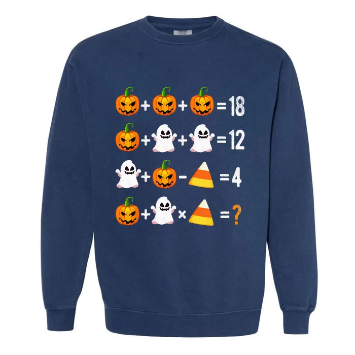 Halloween Order Of Operations Math Halloween Teacher Pumpkin Garment-Dyed Sweatshirt