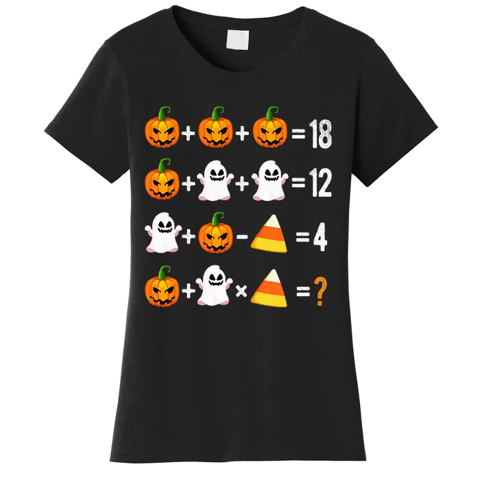 Halloween Order Of Operations Math Halloween Teacher Pumpkin Women's T-Shirt