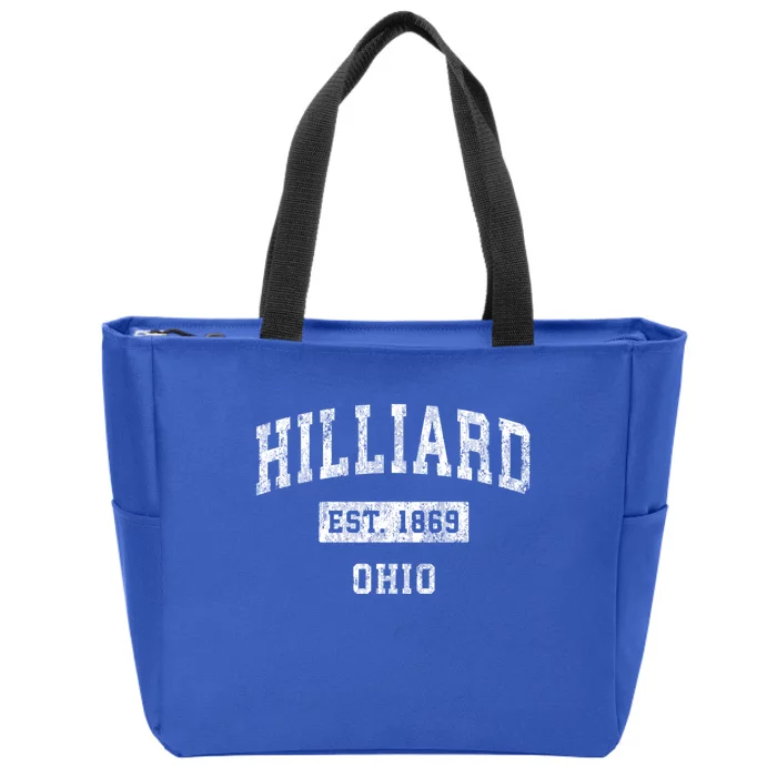 Hilliard Ohio Oh Vintage Established Sports Design Print Zip Tote Bag