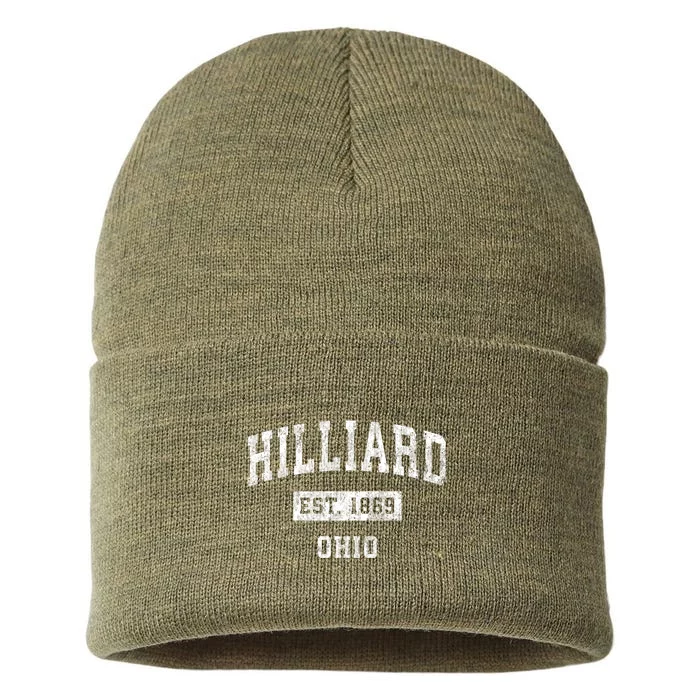 Hilliard Ohio Oh Vintage Established Sports Design Print Sustainable Knit Beanie