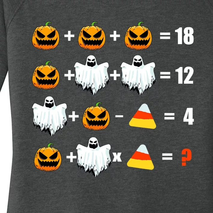 Halloween Order of Operations Math Halloween Teacher pumpkin Women's Perfect Tri Tunic Long Sleeve Shirt