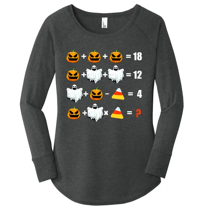 Halloween Order of Operations Math Halloween Teacher pumpkin Women's Perfect Tri Tunic Long Sleeve Shirt