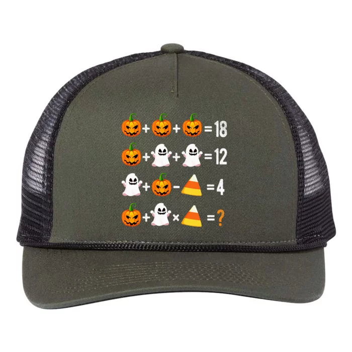 Halloween Order Of Operations Math Halloween Teacher Pumpkin Retro Rope Trucker Hat Cap