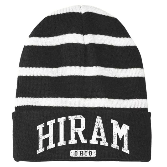 Hiram Ohio Oh Js03 College University Style Striped Beanie with Solid Band