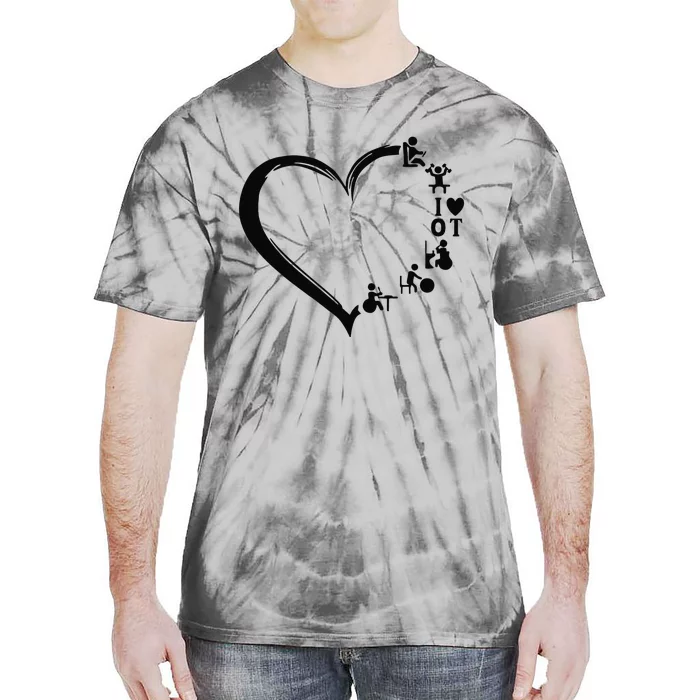 Heart OT Occupational Therapy Funny Therapist Assistant Tie-Dye T-Shirt