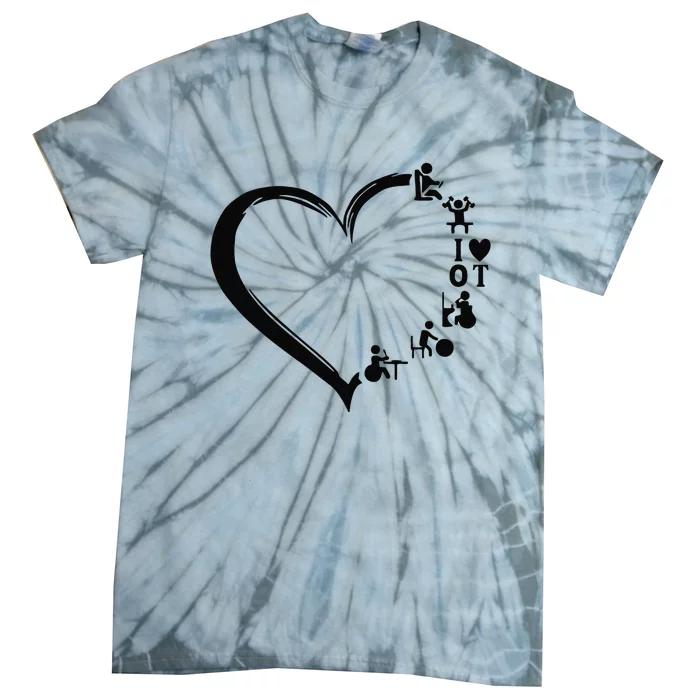 Heart OT Occupational Therapy Funny Therapist Assistant Tie-Dye T-Shirt