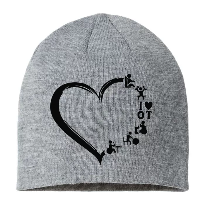 Heart OT Occupational Therapy Funny Therapist Assistant 8 1/2in Sustainable Knit Beanie