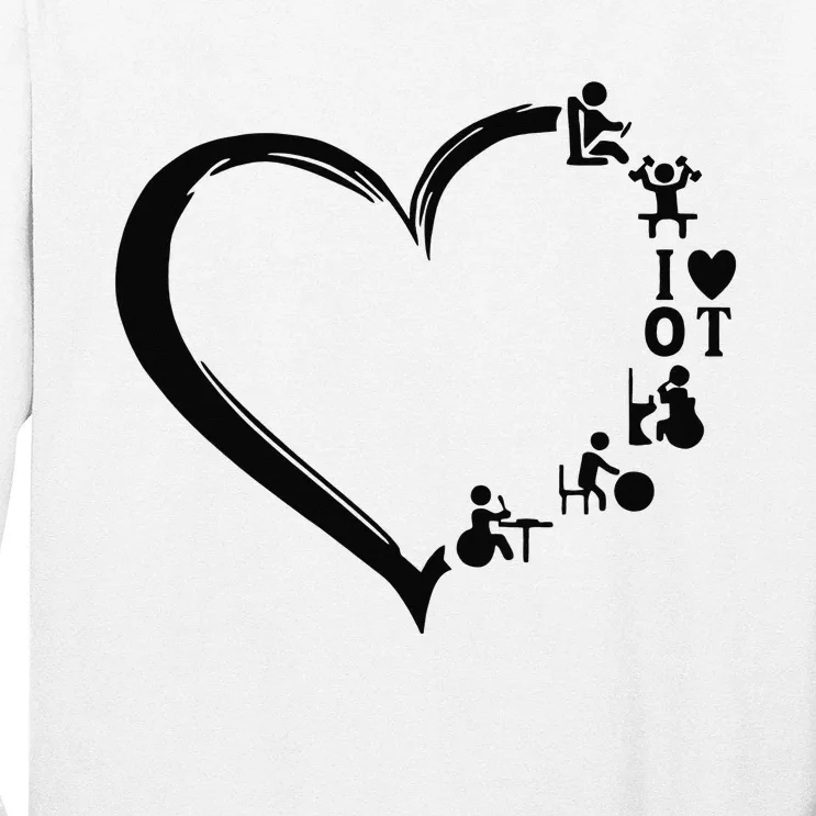 Heart OT Occupational Therapy Funny Therapist Assistant Long Sleeve Shirt