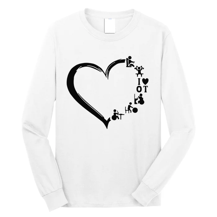 Heart OT Occupational Therapy Funny Therapist Assistant Long Sleeve Shirt