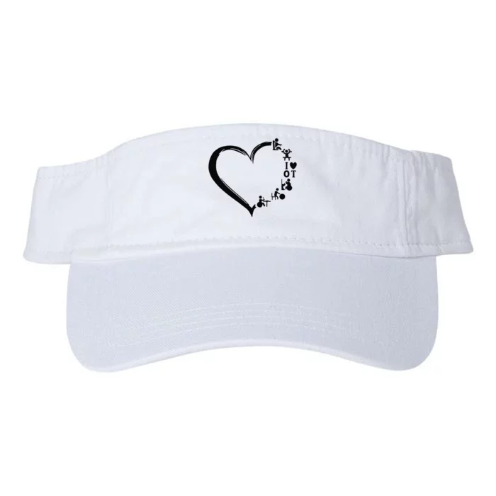 Heart OT Occupational Therapy Funny Therapist Assistant Valucap Bio-Washed Visor