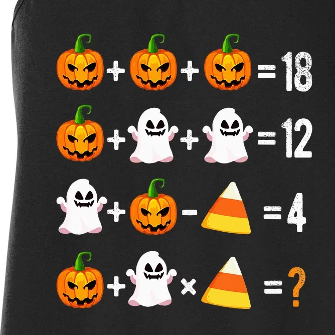 Halloween Order Of Operations Math Halloween Teacher Pumpkin Women's Racerback Tank