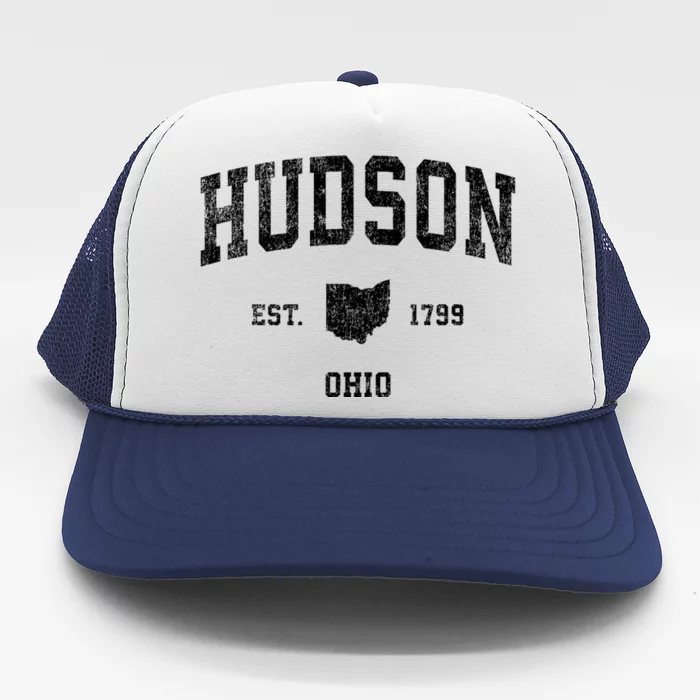 Hudson Ohio Oh Vintage Sports Trucker Hat