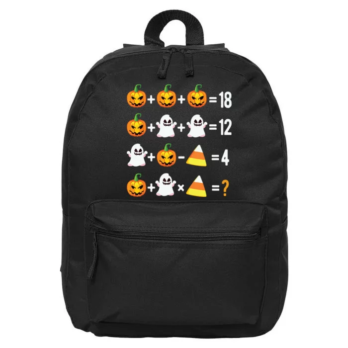 Halloween Order Of Operations Math Halloween Teacher Pumpkin 16 in Basic Backpack