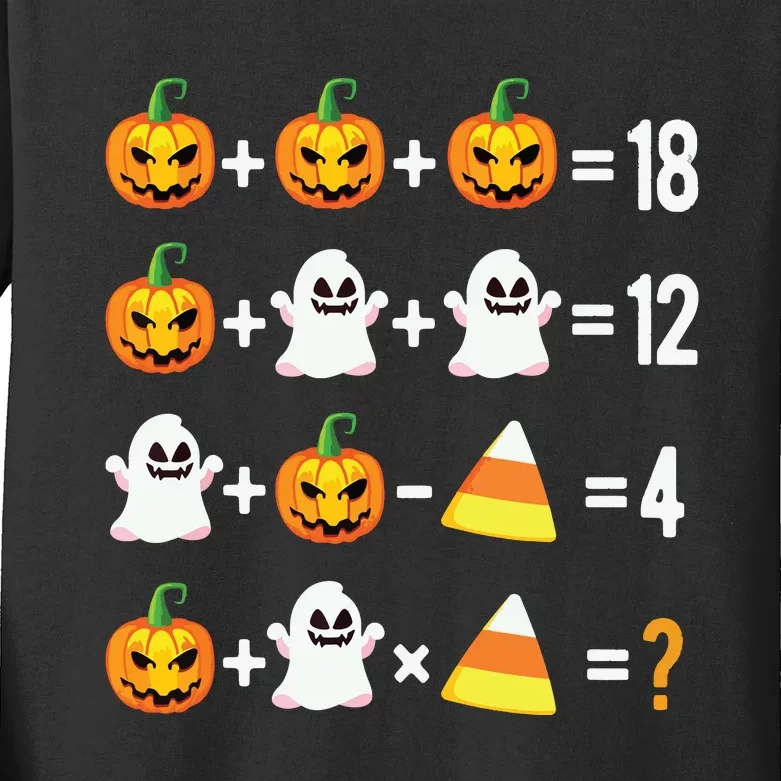 Halloween Order Of Operations Math Halloween Teacher Pumpkin Kids Long Sleeve Shirt