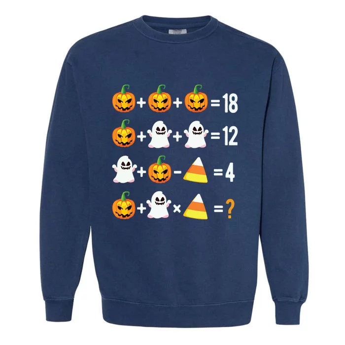 Halloween Order Of Operations Math Halloween Teacher Pumpkin Garment-Dyed Sweatshirt