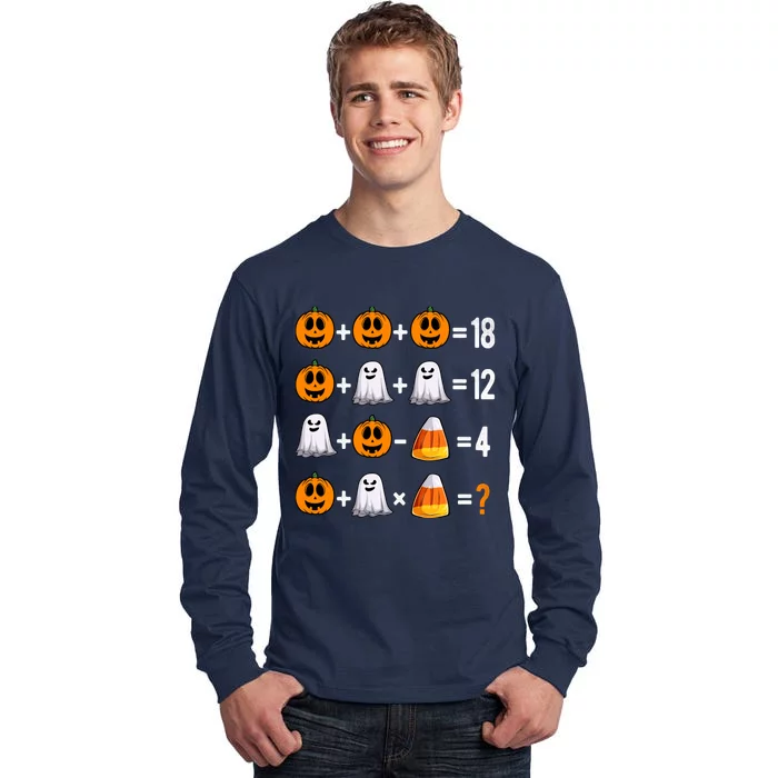 Halloween Order Of Operations Quiz Math Teacher Pumpkin Tall Long Sleeve T-Shirt