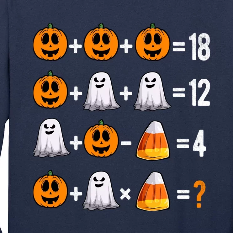 Halloween Order Of Operations Quiz Math Teacher Pumpkin Tall Long Sleeve T-Shirt