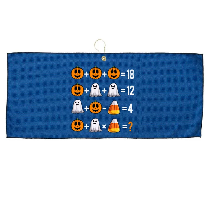 Halloween Order Of Operations Quiz Math Teacher Pumpkin Large Microfiber Waffle Golf Towel