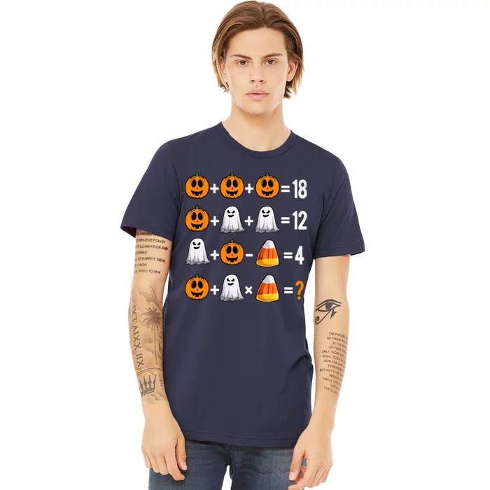 Halloween Order Of Operations Quiz Math Teacher Pumpkin Premium T-Shirt