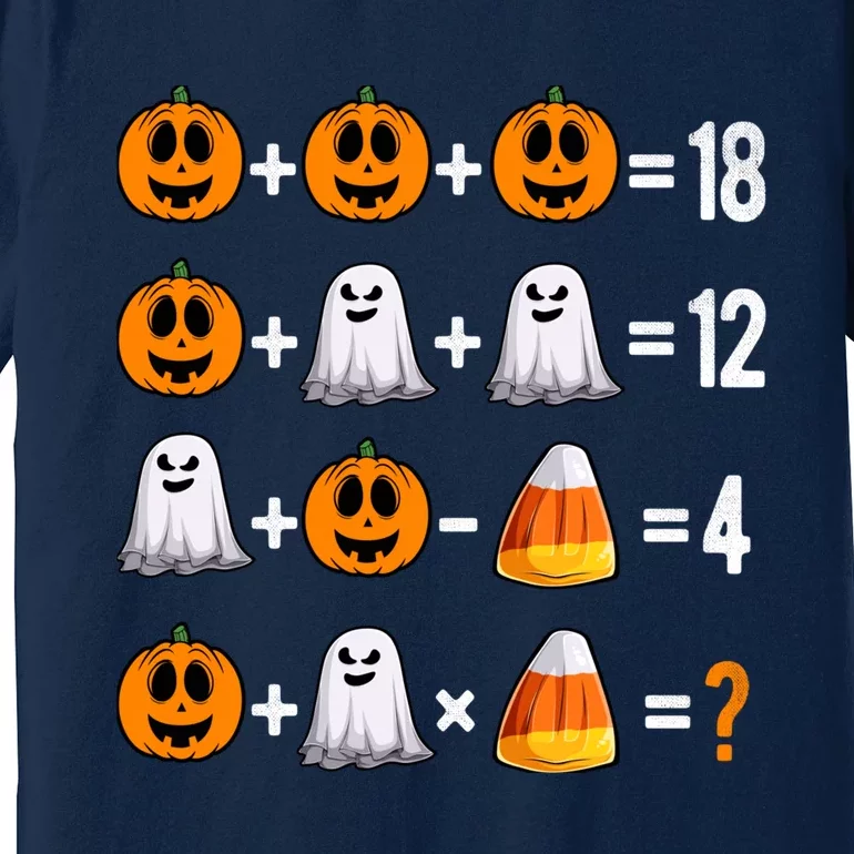 Halloween Order Of Operations Quiz Math Teacher Pumpkin Premium T-Shirt