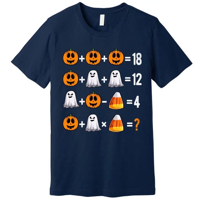 Halloween Order Of Operations Quiz Math Teacher Pumpkin Premium T-Shirt