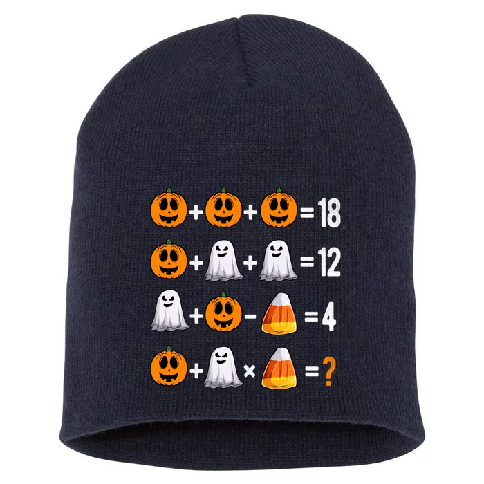 Halloween Order Of Operations Quiz Math Teacher Pumpkin Short Acrylic Beanie