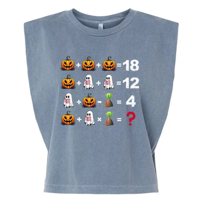 Halloween Order Of Operations Math Halloween Teacher Pumpkin Garment-Dyed Women's Muscle Tee