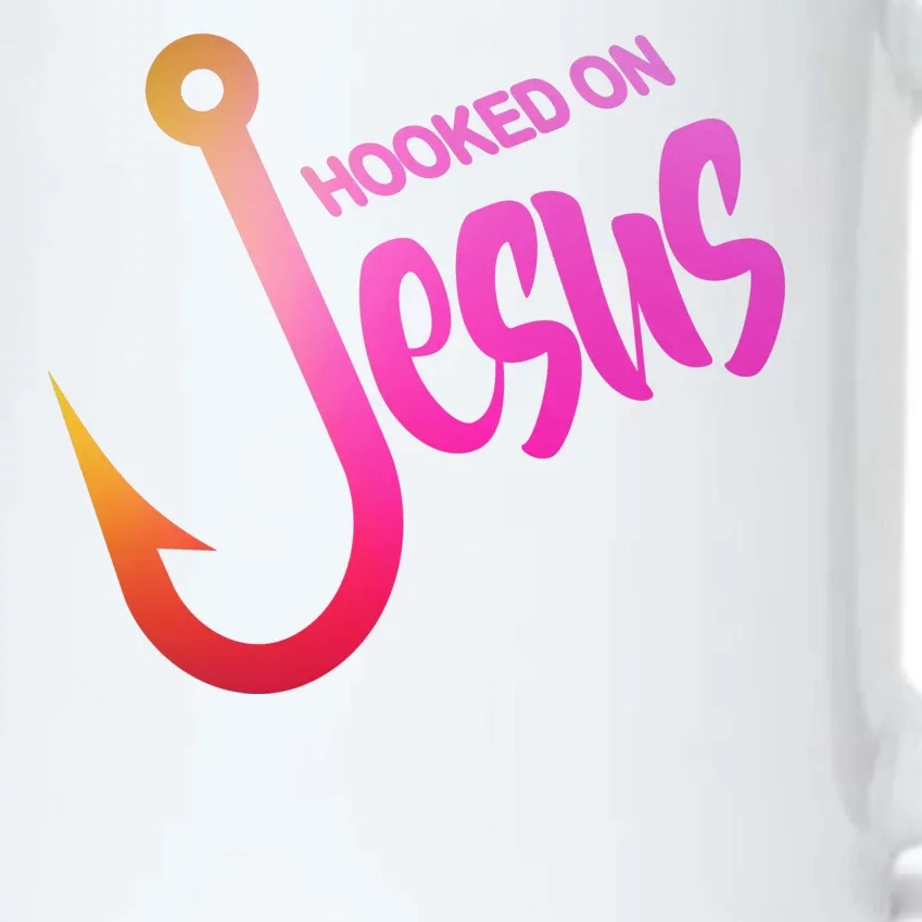 Hooked On Jesus Fish Hook Black Color Changing Mug