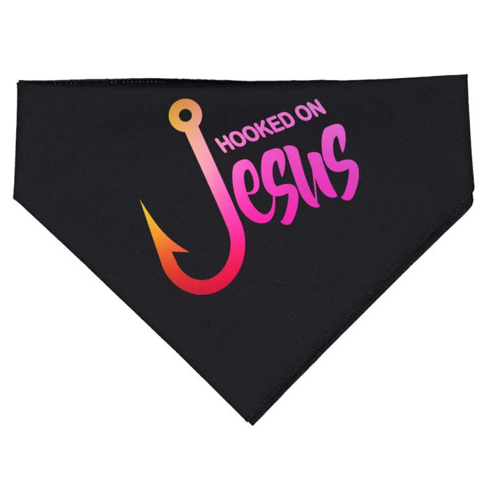 Hooked On Jesus Fish Hook USA-Made Doggie Bandana