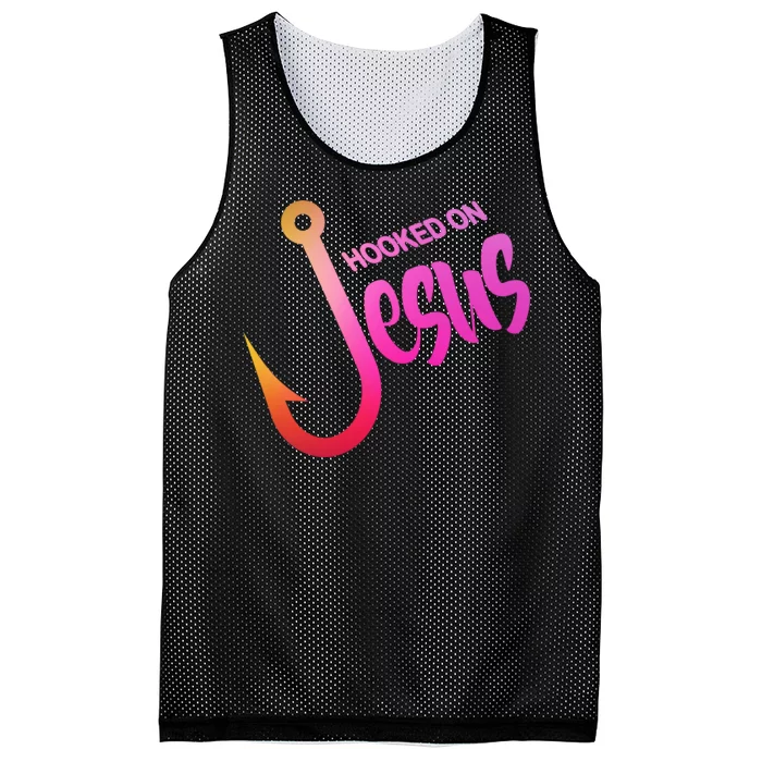 Hooked On Jesus Fish Hook Mesh Reversible Basketball Jersey Tank