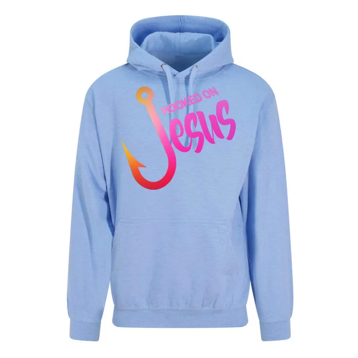 Hooked On Jesus Fish Hook Unisex Surf Hoodie