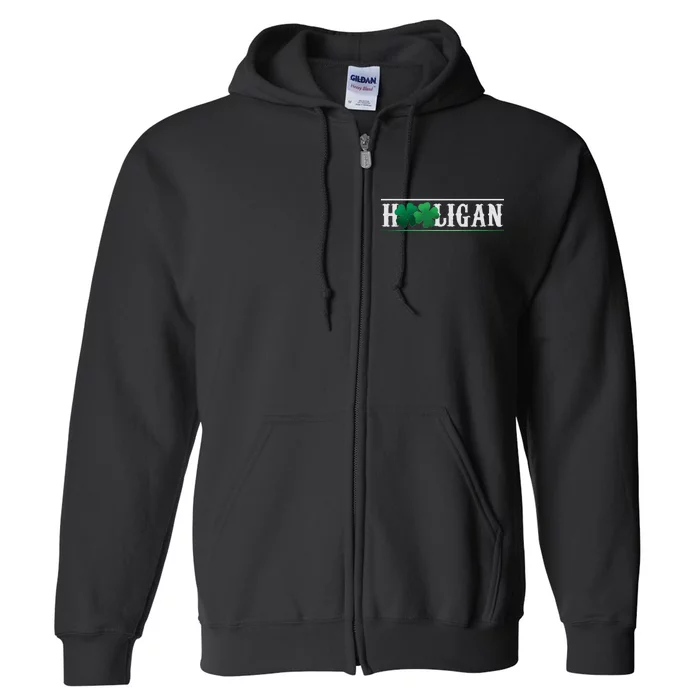 Hooligan Irish Clover St. Patrick's Day Full Zip Hoodie