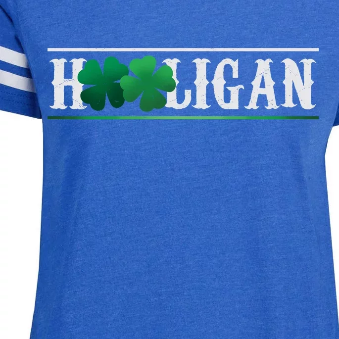 Hooligan Irish Clover St. Patrick's Day Enza Ladies Jersey Football T-Shirt